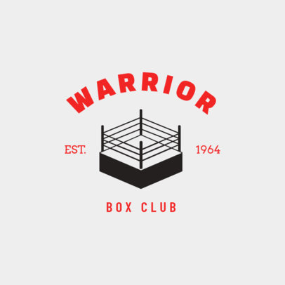 Boxing Logo Design Template with a Boxing Ring