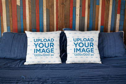 Mockup of Two Pillows on a Bed