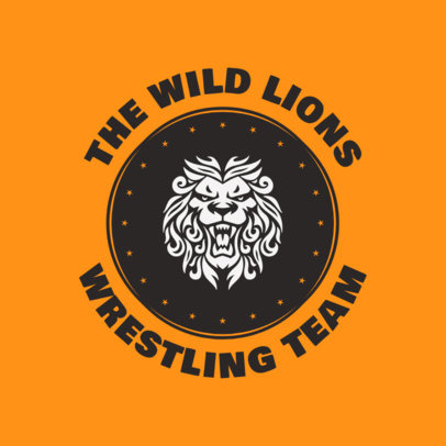 Wrestler Logo Maker for Wrestling Team with Lion Icon