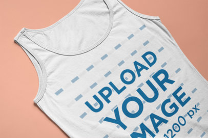 Tank Top Mockup Lying on a Flat Surface
