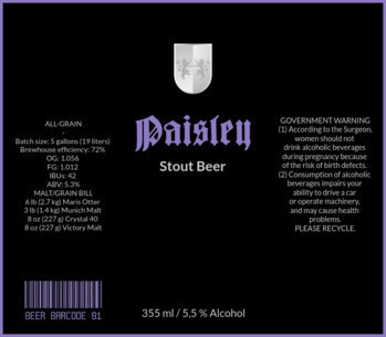 Stout Beer Label Design Template 772d
