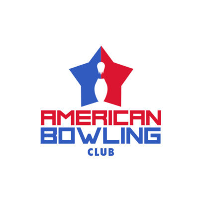 Bowling Logo Design Template with Bowling Pin Graphics 