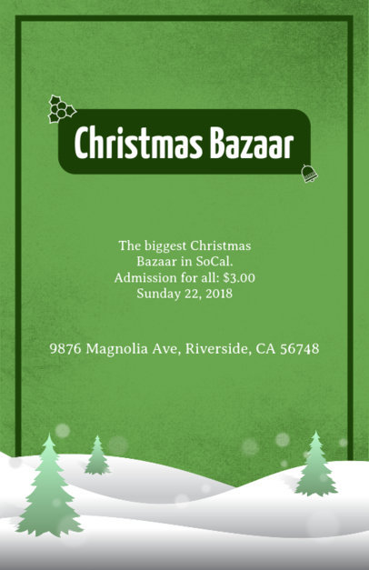 Christmas Bazaar Flyer Design Template with a Christmas Background