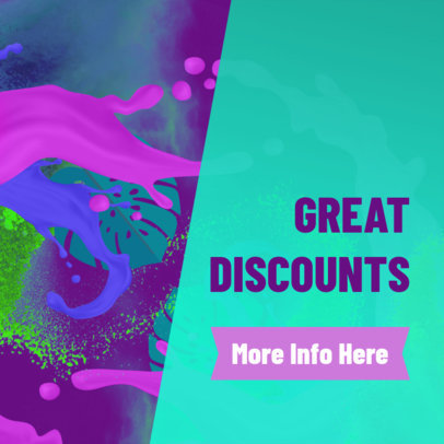 Banner Maker with Watercolor Graphics for Discounts 