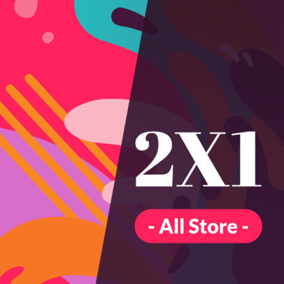 Banner Maker with Artistic Graphics for a BOGO Sale