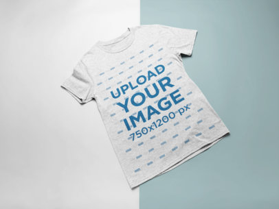 Heather T-Shirt Mockup Featuring a Bicolor Surface