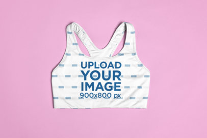 Sports Bra Mockup Lying on a Flat Surface