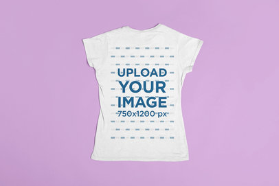 Woman's T-Shirt Back Mockup Featuring a Plain Studio Set