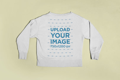 Crewneck Sweatshirt Back Mockup Featuring a Flat Surface