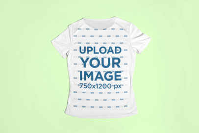 Back View Fitness Mockup of a Sports Jersey Lying Downwards on a Surface