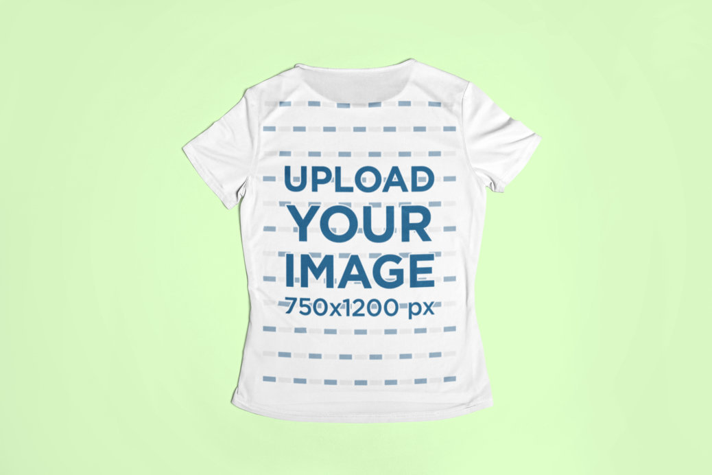 Back View Fitness Mockup of a Sports Jersey Lying Downwards on a Surface