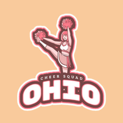 Cheerleader Logo Creator with a Happy Cheerleader Illustration