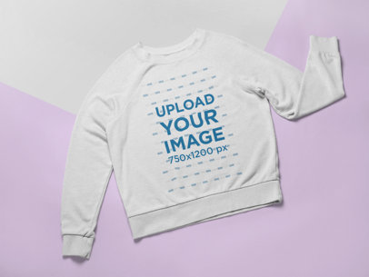 Mockup of a Crewneck Sweater Waving a Sleeve