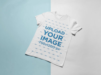 Simple Mockup of a Tee over a Surface with Two Colors 24237