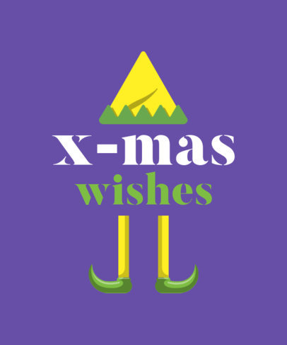 Christmas T-Shirt Design Template with Cute Elf Hats 829b