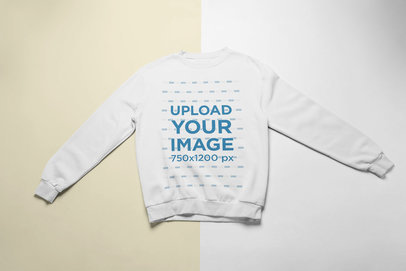 Mockup of a Crew Sweatshirt Over a Surface with Two Colors 24240