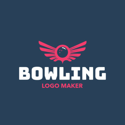 Bowling Logo Creator with Winged Bowling Ball Graphic