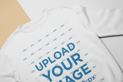 Crewneck Sweatshirt Mockup on a Bicolor Background