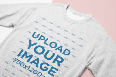 Mockup of a Heathered Sweatshirt Lying Over a Background with Two Colors 24261