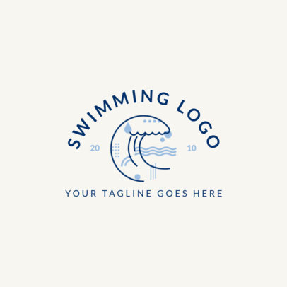 Swimming Logo Maker with Wave Clipart