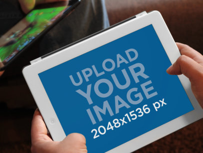 Playing Games White iPad Horizontal