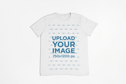 Flat Lay T-Shirt Mockup on a Single-Color Surface