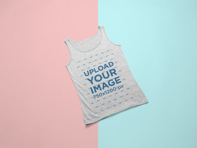 Tank Top Mockup Over a Background with Two Colors 24241
