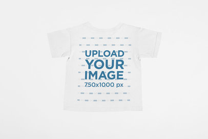 Back Kids' T-shirt Mockup in Flat Lay Style