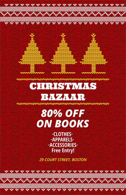 Christmas Flyer Maker with Knit Graphics for a Holiday Sale