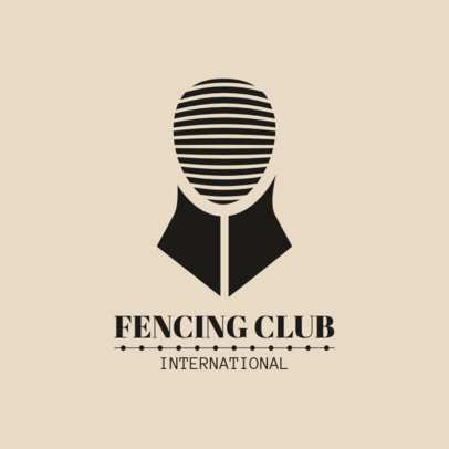 Fencing Logo Design Template with Fencing Mask Graphics