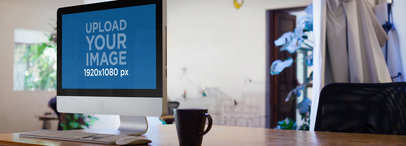 Mockup Featuring an iMac at a Design Studio