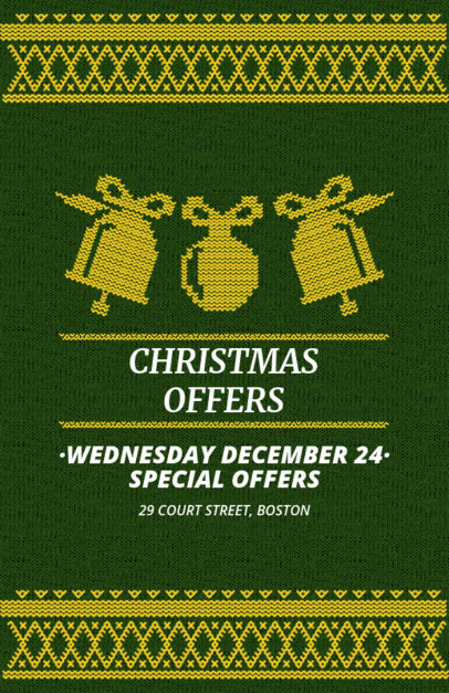 Cute Holiday Flyer Maker for Christmas Offers with Knit Graphics