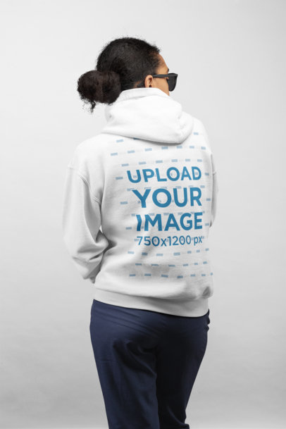 Hoodie Mockup of a Woman in Back View