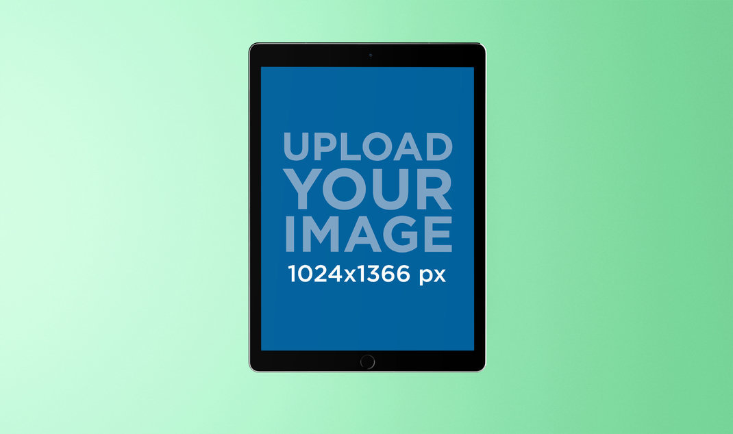 Mockup of an iPad Pro Against a Gradient Solid Surface