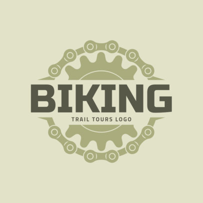 Biking Logo Design Template for Trail Tours 