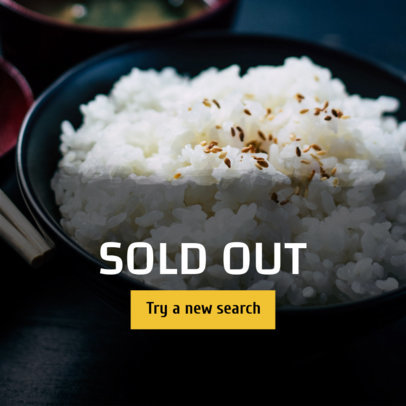 Banner Design Template for a Sold Out Food Item 