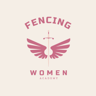 Women's Fencing Logo Design Template 