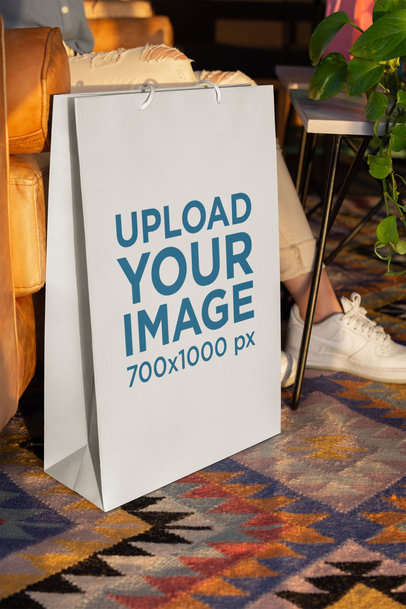 Mockup of a Gift Bag Placed on the Ground