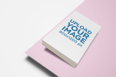 Mockup of a Book Slightly Inclined over a Floating Surface 24505