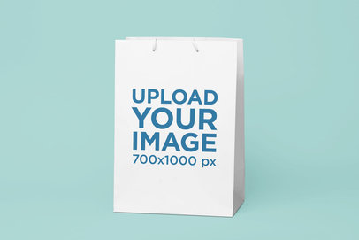 Gift Bag Mockup Featuring a Solid Background
