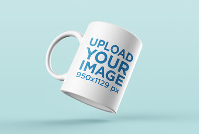 Mockup of a Coffee Mug Floating Mid-Air 24491