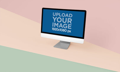 Mockup on an iMac on a Surface with Three Different Colors 24778
