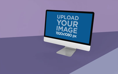 Simple iMac Mockup Featuring a Colorful Surface