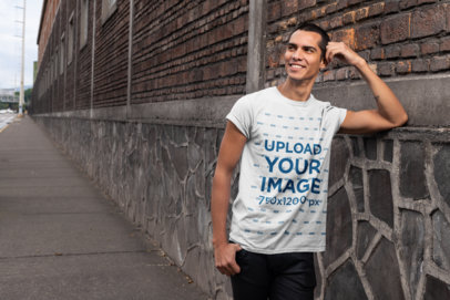 Mockup of a Handsome Man Wearing a Casual Tee 24526