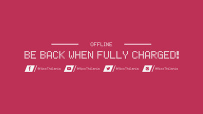 Twitch Offline Banner Template with Retro Font