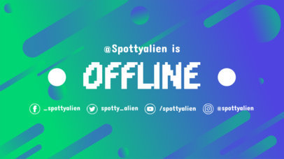 Twitch Offline Banner Maker with Green and Blue Gradient 976d