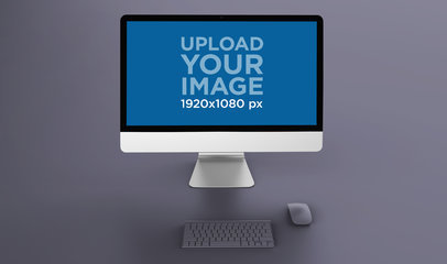 Rendered Mockup Featuring an iMac on a Solid Color Surface