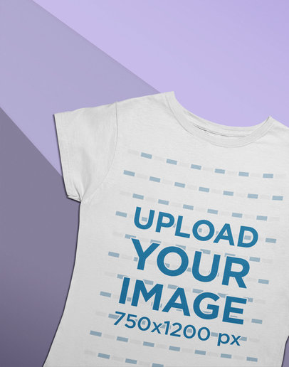 Flat Lay Mockup Featuring a Tee Lying on a Tricolor Background 24552