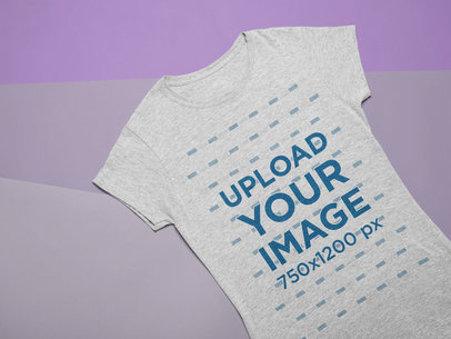 Flat Lay Mockup of a T-Shirt over a Tricolor Background 24554