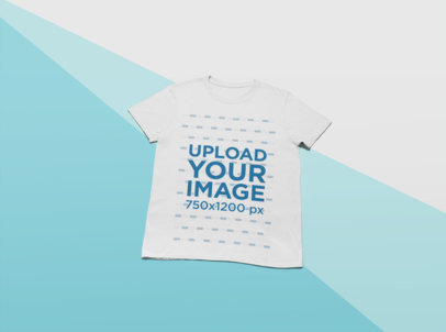 Mockup of a T-Shirt Lying on a Flat Multicolor Surface 24580
